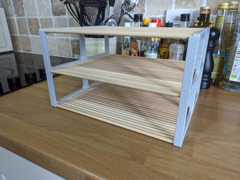 Wooden dowel shelf (For kitchens or offices alike)