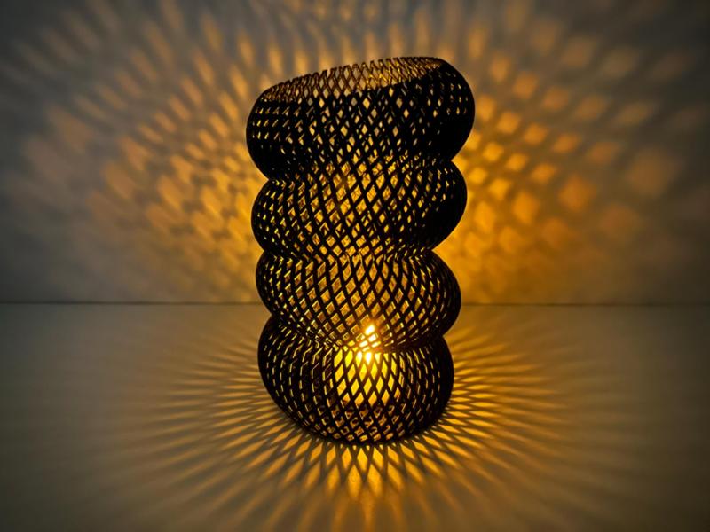 Elliptic Resonance - Modern Spiral Meshed Vase