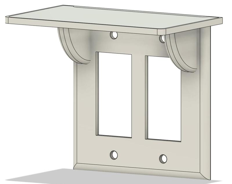 Strong Double Outlet Wall Plate Shelf Cover