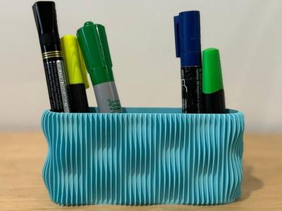 modern ribbed pen cup