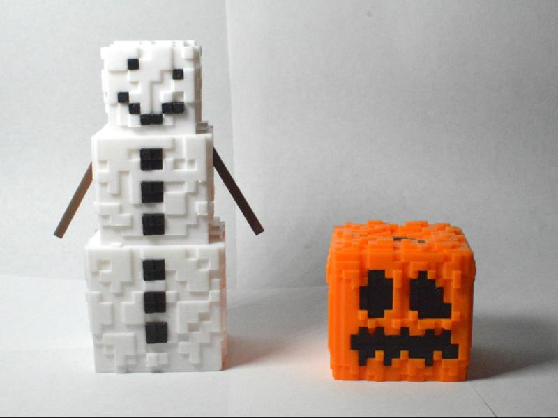 Minecraft Snow Golem with Detachable Pumpkin