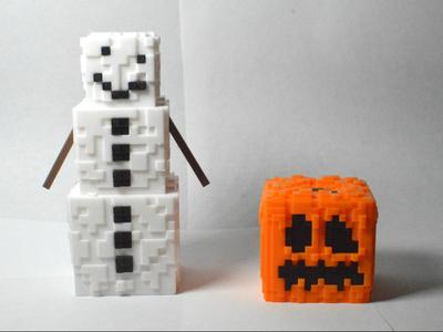 Minecraft Snow Golem with Detachable Pumpkin