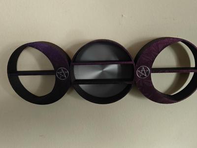 Triple goddess crystal or knick knack shelf