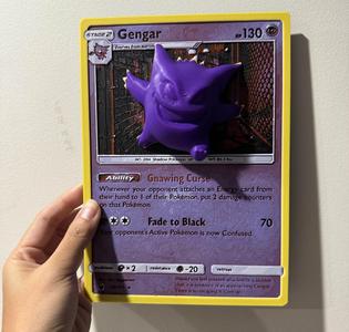 Oversized Gengar Pokemon Card - HueForge Hybrid