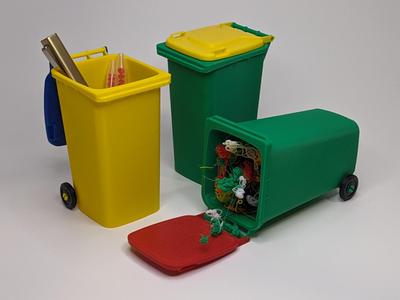 Micro desk bin - 1/10th scale 240 litre bin
