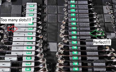 Gridfinity Universal Wrench Tray (Unlabeled trays)