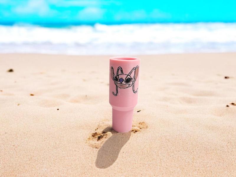 Angel tumbler chapstick tube holder keychain