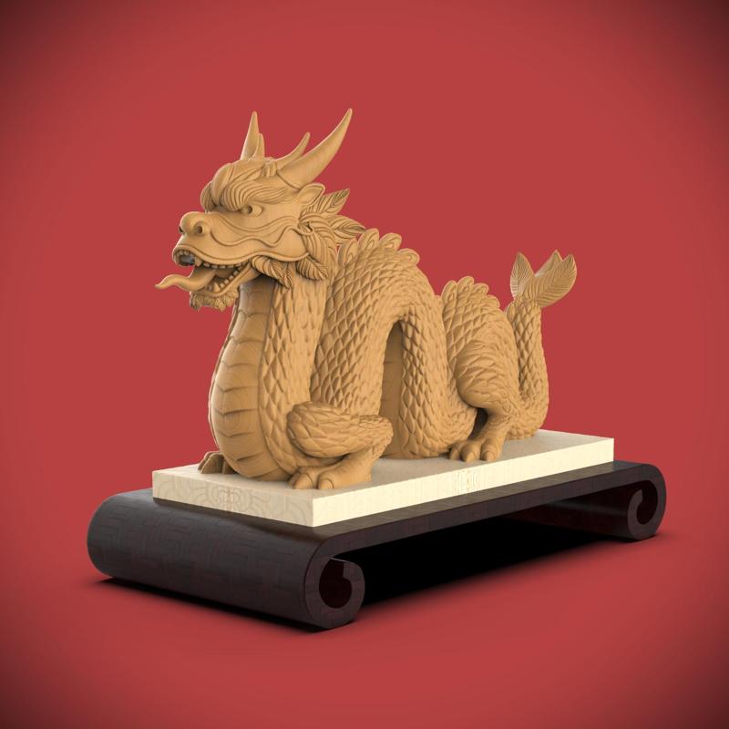 Chinese Dragon -Platform Statue