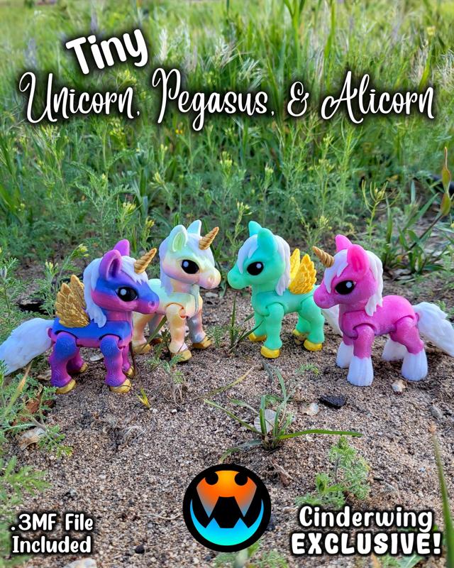 Tiny Magical Horses Pack- Unicorn, Alicorn, and Pegasus