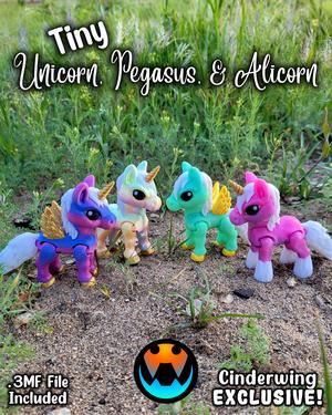 Tiny Magical Horses Pack- Unicorn, Alicorn, and Pegasus