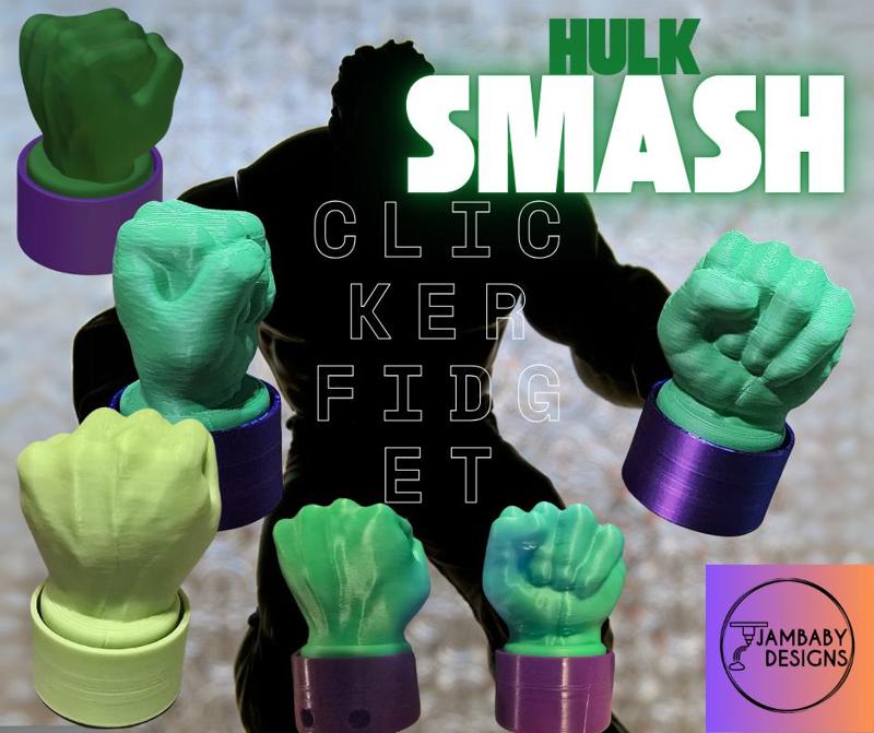 Hulk Smash Clicker Fidget and Keychain