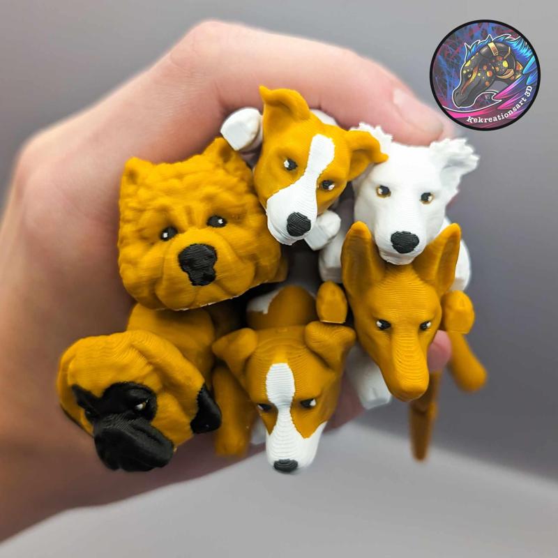 Baby Flexi Dog Keychains Set 6 2 of 2