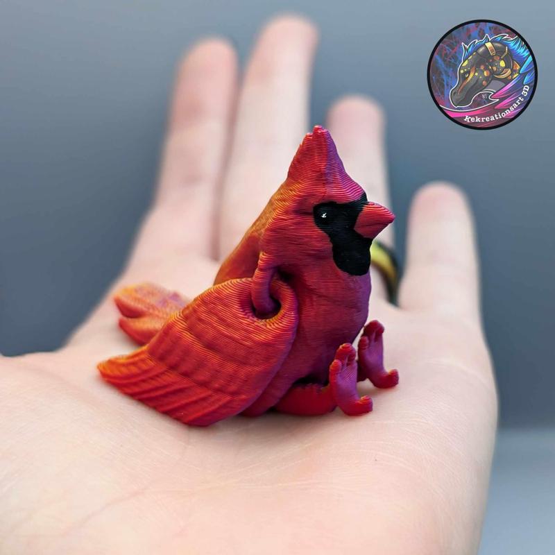 Baby Flexi Cardinal Keychain