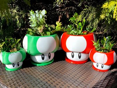 Mario Themed Mushroom Planter 