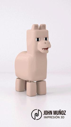Llama minecraft keychain figure