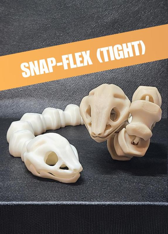Sleek-Eyed Bone Snake (Tight) - Articulated Snap-Flex Fidget 