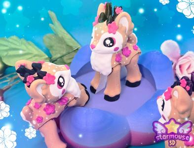 Baby Blossom Deer + Petal Stand