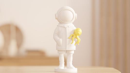 Cute Astronaut with Octopus Sculpture - Desk Decor