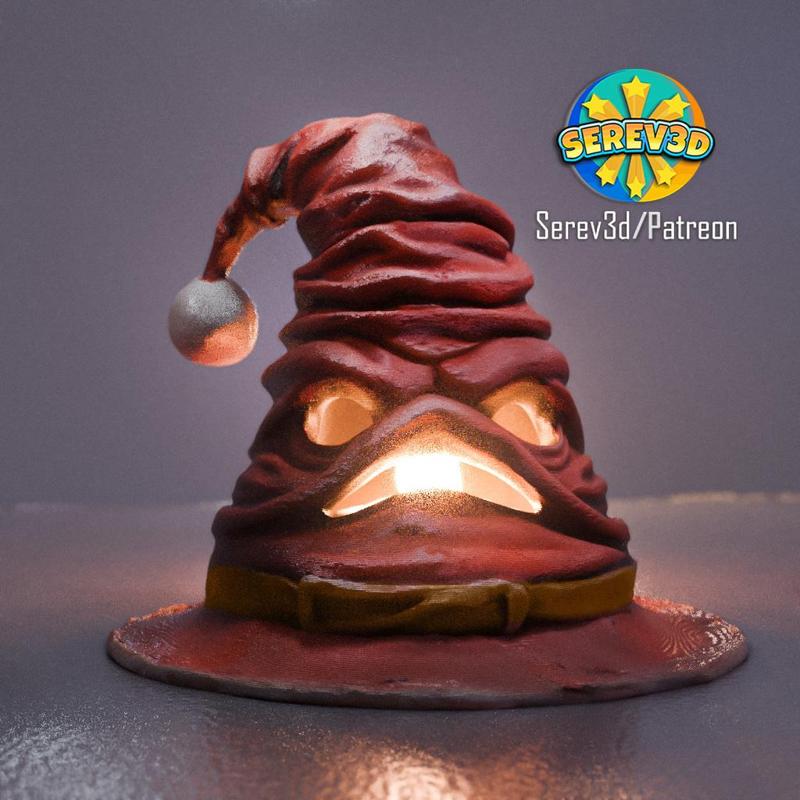 Santa's Sorting Hat - Mini Christmas Lamp - Serev3D