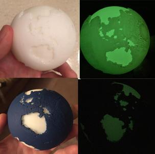 Glow in the dark continents Globe