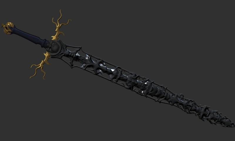 Skull sword and scabbard