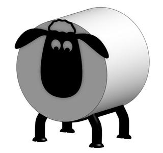 Toilet paper sheep no glue, 30-50mm rolls, quick