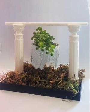 Hanging Marble PLA Vase with Classical Columns