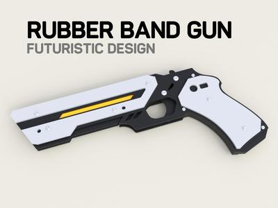 RUBBER BAND GUN WITH FUTURISTIC DESIGN