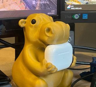 Cute Hippo eating Airpod(3rd, 4th, Pro 2) stand
