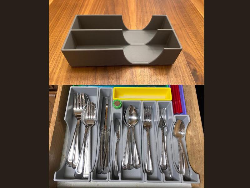 6x3x60mm Gridfinity Silverware Bin with Small Hole