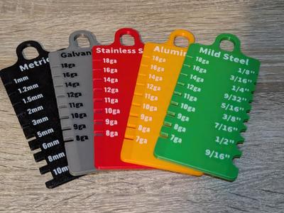 Multi-material sheet metal thickness gauge 