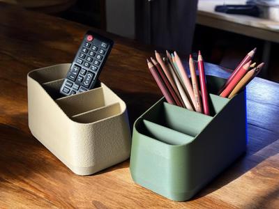 Modern Desktop Organizer for Remotes and Pencils