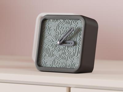 Modular Desktop Clock. Modern Topographic Design