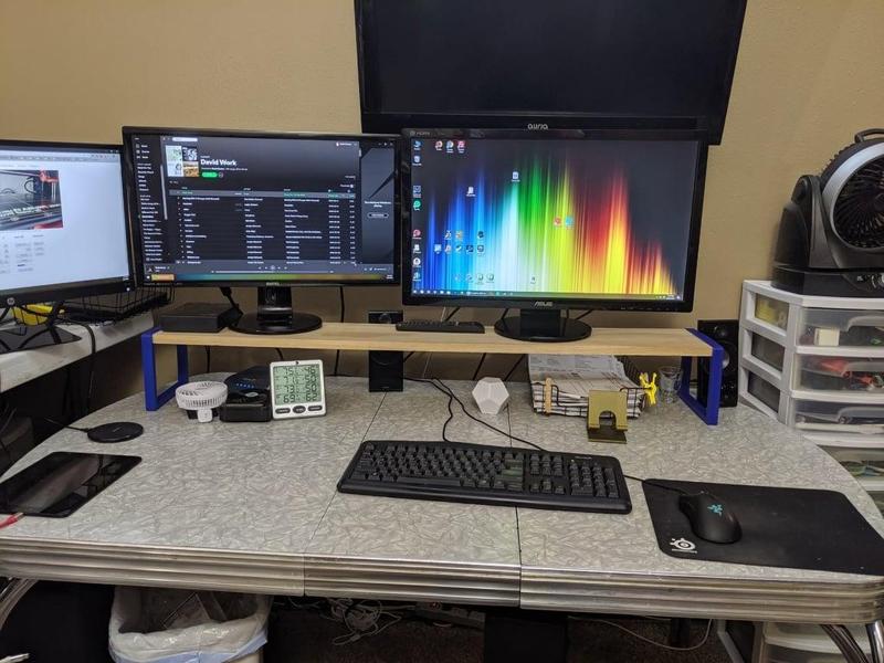Tall Wood Board Monitor Stand - Strait / Corner Versions