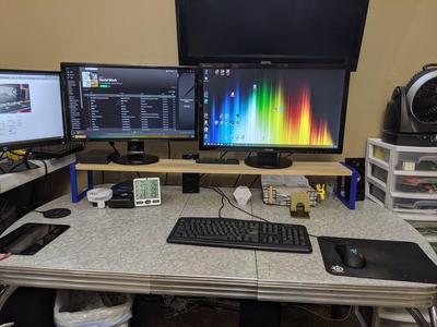 Tall Wood Board Monitor Stand - Strait / Corner Versions