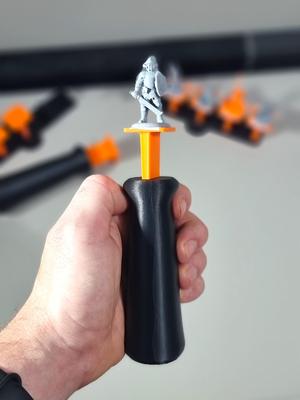 Handle for quick miniature painting plattforms