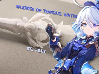 STL Files | Genshin Impact Splendor of Tranquil Waters| Furina weapon for cosplay and prop use