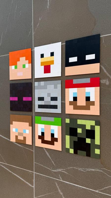 CUSTOMIZABLE CHESSBOARD - MINECRAFT SKIN FACE - TWO SIZES