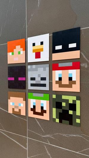 CUSTOMIZABLE CHESSBOARD - MINECRAFT SKIN FACE - TWO SIZES