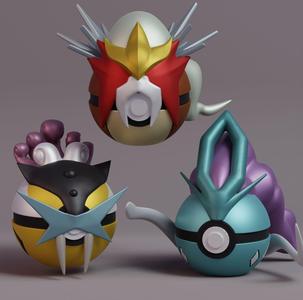 Pokemon Entei Suicune Raikou Pokebal