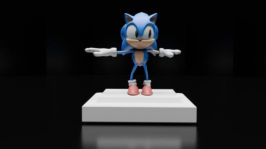 Sonic Fan Art 3D Print Low-poly