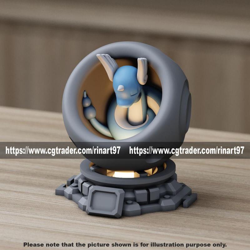 Dragonair in healing machine pods from pokemon