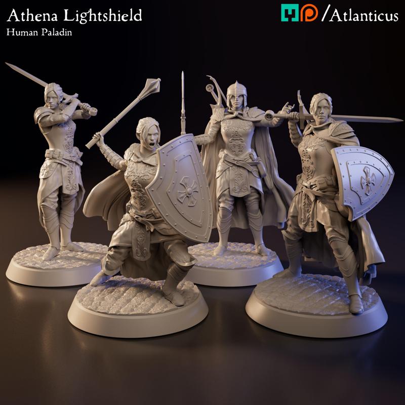 Female Human Paladin - Athena Lightshield - BUNDLE