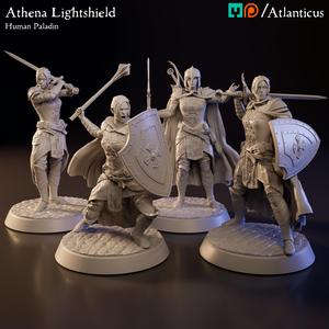 Female Human Paladin - Athena Lightshield - BUNDLE