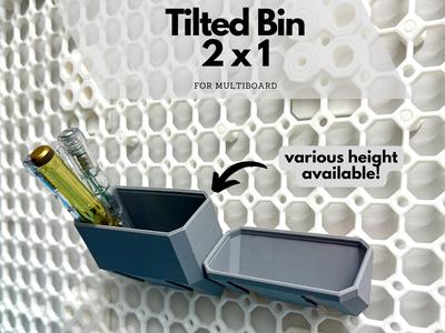 Tilted Bins for Multiboard - 2x1 (various heights)