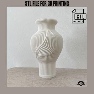 Vase -Antique- STL file, 3D model for 3D printing modern aesthetic vase decoration for living room floor vase artificial flowers vase gift