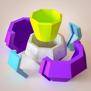 Vase mold - Vase Octa Concrete