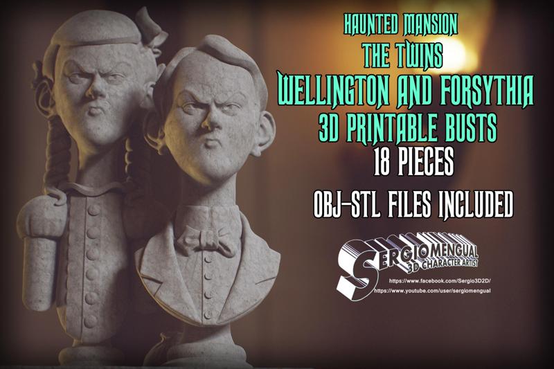 Haunted Mansion The Twins 3D Printable Busts