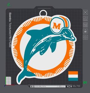 Miami Dolphins Retro Oversized Necklace Logo   