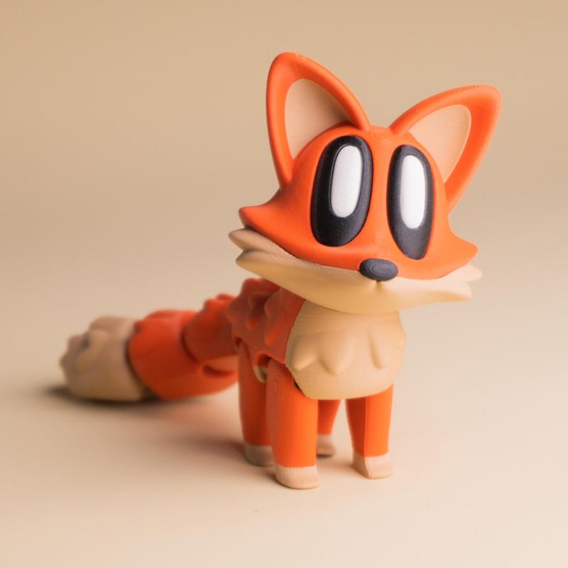 Blob Fox - Articulating Flexi Fidget Art Toy